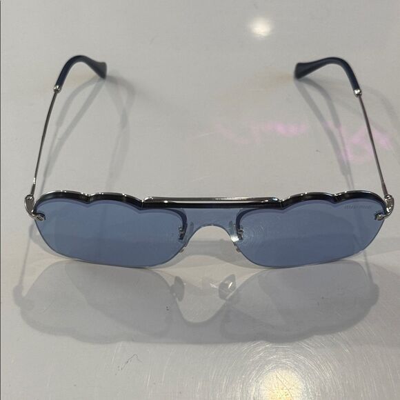 New MIU MIU SMU 55U Core Collection Sunglasses Silver Authentic main image 5